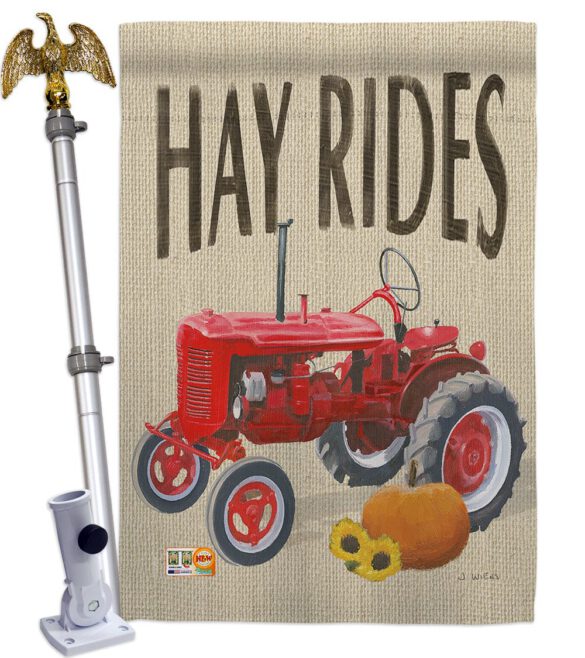 Hay Rides - Harvest & Autumn Fall Vertical Impressions Decorative Flags HG113075 Made In USA - Image 13