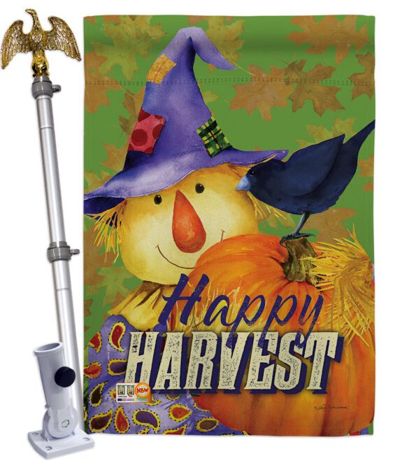 Happy Harvest Scarecrow - Harvest & Autumn Fall Vertical Impressions Decorative Flags HG113080 Made In USA - Image 13