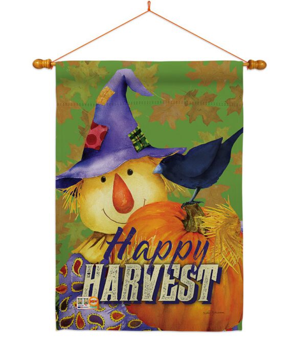 Happy Harvest Scarecrow - Harvest & Autumn Fall Vertical Impressions Decorative Flags HG113080 Made In USA - Image 14