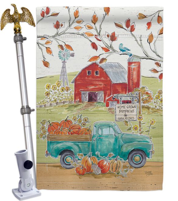 Home Grow Farm - Harvest & Autumn Fall Vertical Impressions Decorative Flags HG113092 Made In USA - Image 9