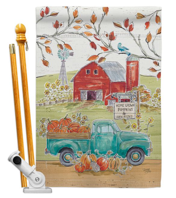 Home Grow Farm - Harvest & Autumn Fall Vertical Impressions Decorative Flags HG113092 Made In USA - Image 5