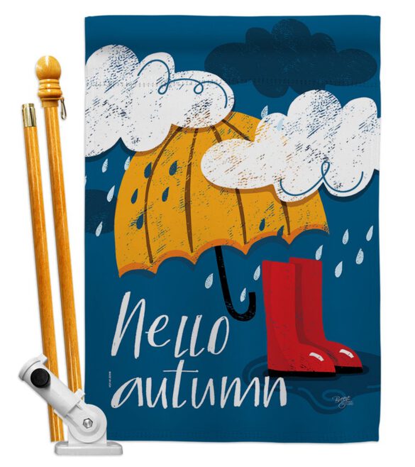 Hello Autumn - Harvest & Autumn Fall Vertical Impressions Decorative Flags HG113094 Made In USA - Image 5