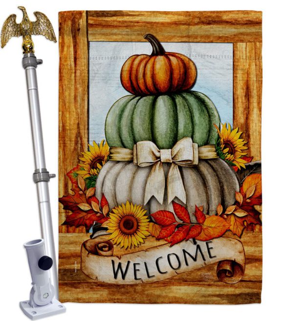 Fall Pumpkin Trio - Harvest & Autumn Fall Vertical Impressions Decorative Flags HG113116 Made In USA - Image 11