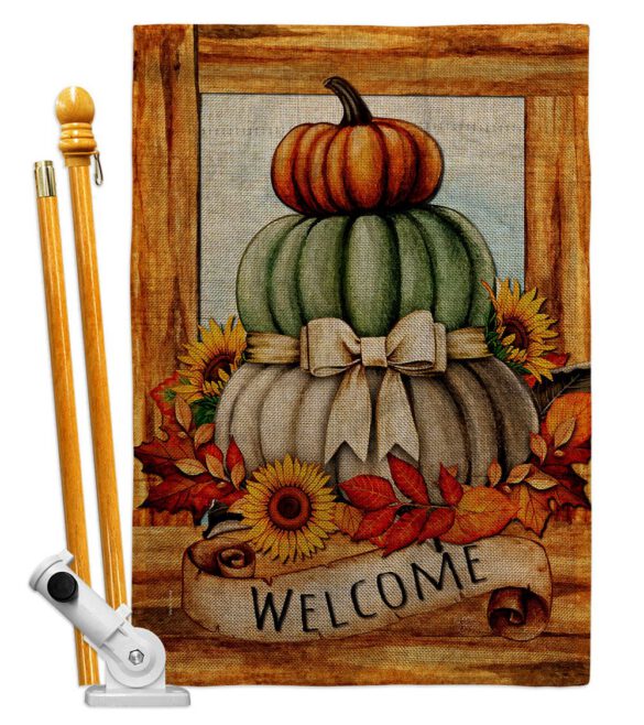 Fall Pumpkin Trio - Harvest & Autumn Fall Vertical Impressions Decorative Flags HG113116 Made In USA - Image 17