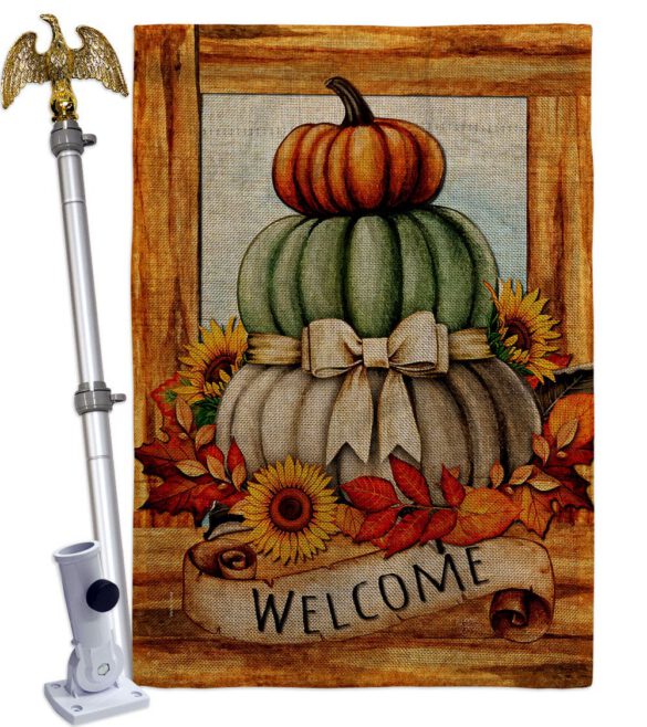 Fall Pumpkin Trio - Harvest & Autumn Fall Vertical Impressions Decorative Flags HG113116 Made In USA - Image 23
