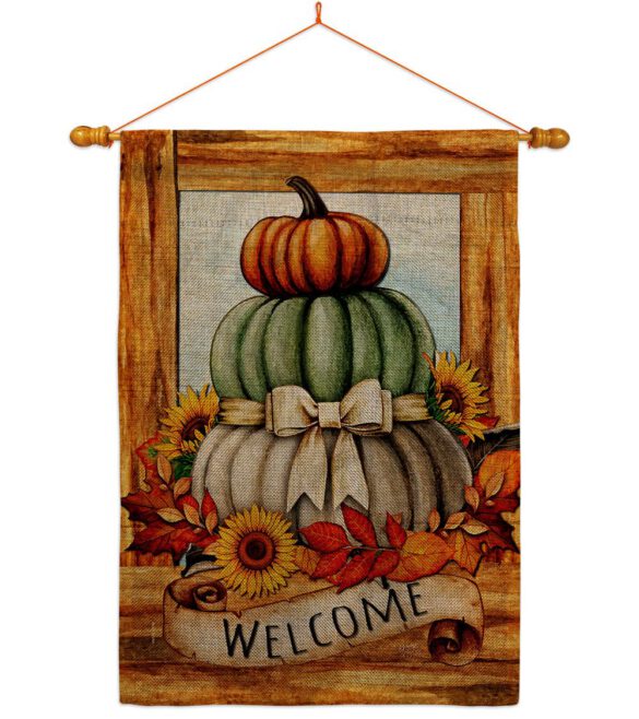 Fall Pumpkin Trio - Harvest & Autumn Fall Vertical Impressions Decorative Flags HG113116 Made In USA - Image 24