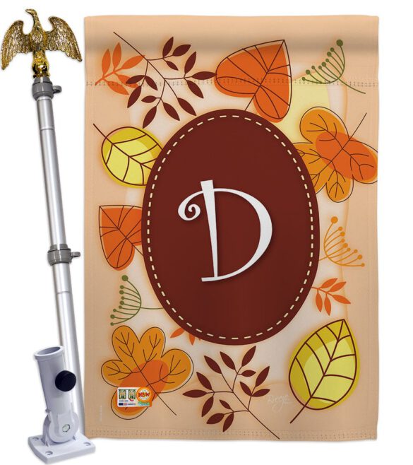 Autumn D Initial - Harvest & Autumn Fall Vertical Impressions Decorative Flags HG130030 Made In USA - Image 14