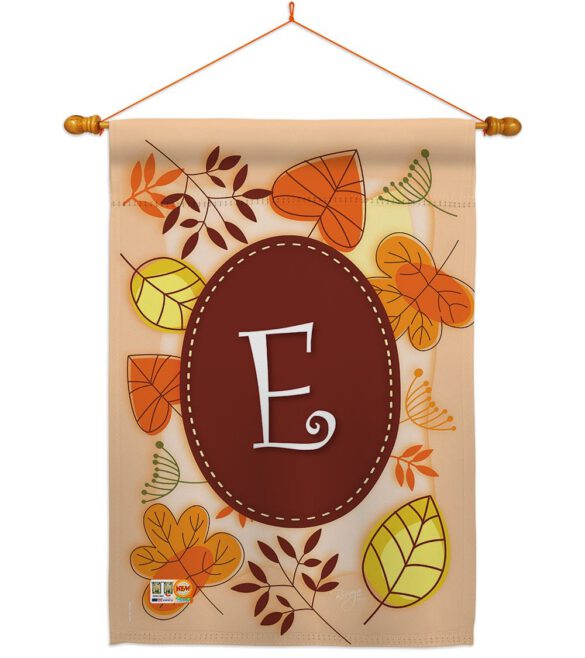 Autumn E Initial - Harvest & Autumn Fall Vertical Impressions Decorative Flags HG130031 Made In USA - Image 15