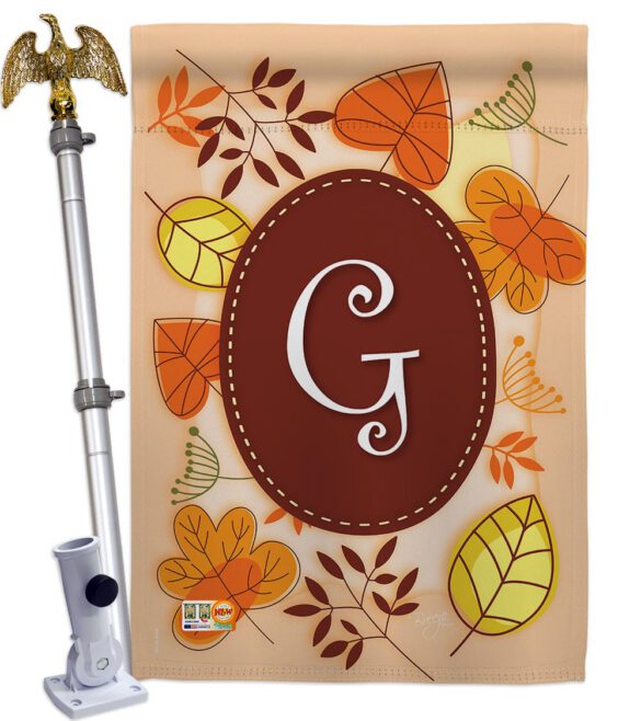 Autumn G Initial - Harvest & Autumn Fall Vertical Impressions Decorative Flags HG130033 Made In USA - Image 14