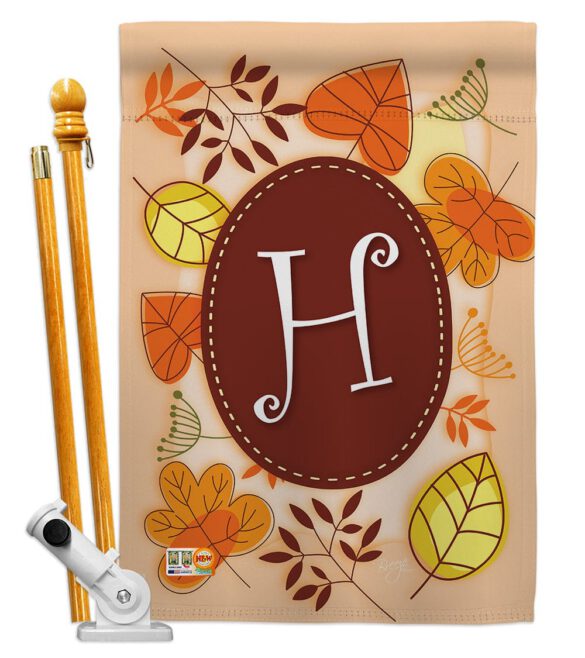 Autumn H Initial - Harvest & Autumn Fall Vertical Impressions Decorative Flags HG130034 Made In USA - Image 6