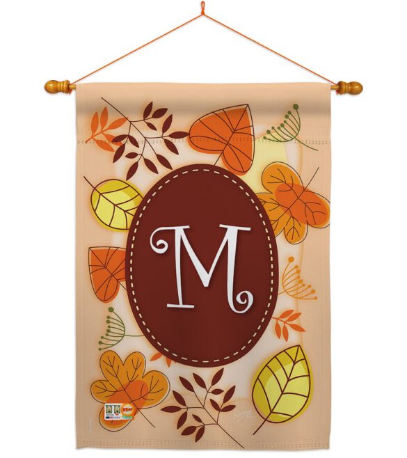 Autumn M Initial - Harvest & Autumn Fall Vertical Impressions Decorative Flags HG130039 Made In USA - Image 15