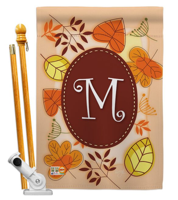 Autumn M Initial - Harvest & Autumn Fall Vertical Impressions Decorative Flags HG130039 Made In USA - Image 6