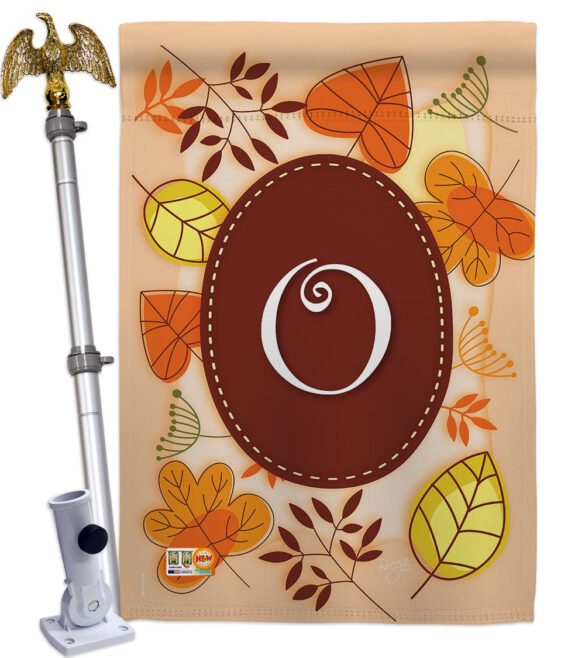 Autumn O Initial - Harvest & Autumn Fall Vertical Impressions Decorative Flags HG130041 Made In USA - Image 14