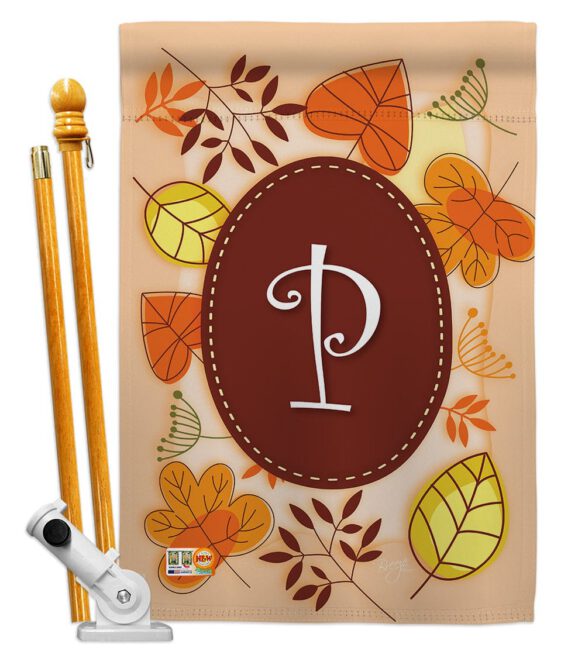 Autumn P Initial - Harvest & Autumn Fall Vertical Impressions Decorative Flags HG130042 Made In USA - Image 6