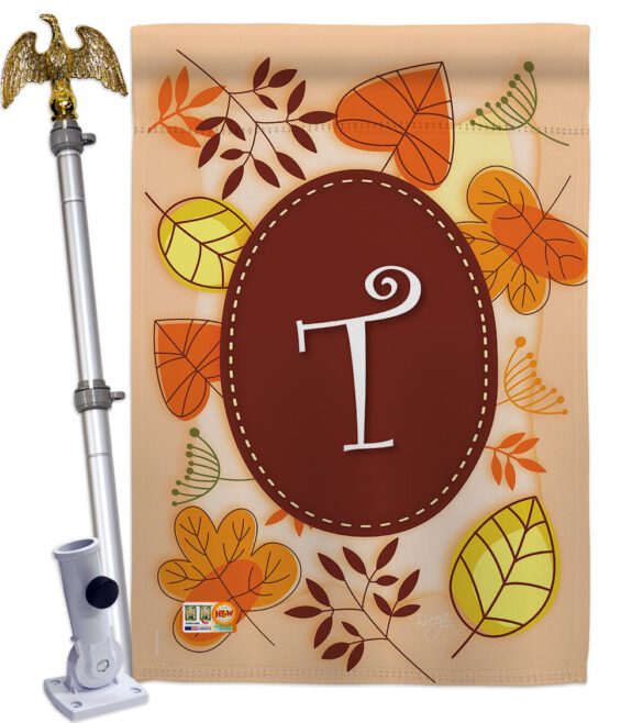 Autumn T Initial - Harvest & Autumn Fall Vertical Impressions Decorative Flags HG130046 Made In USA - Image 14