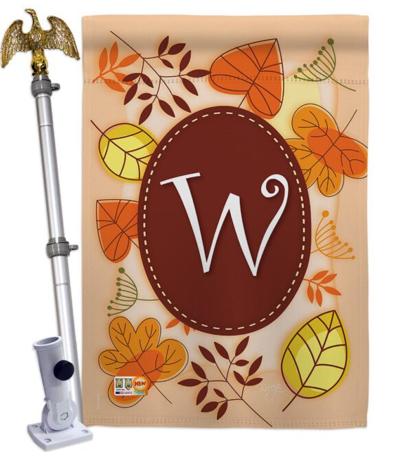 Autumn W Initial - Harvest & Autumn Fall Vertical Impressions Decorative Flags HG130049 Made In USA - Image 14