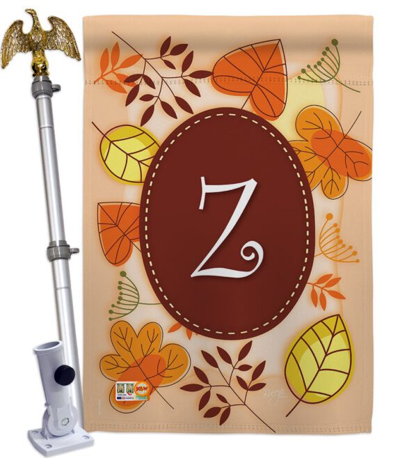 Autumn Z Initial - Harvest & Autumn Fall Vertical Impressions Decorative Flags HG130052 Made In USA - Image 14