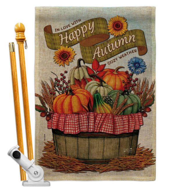 Cozy Autumn - Harvest Autumn Fall Vertical Impressions Decorative Flags HG130420 Made In USA - Image 26