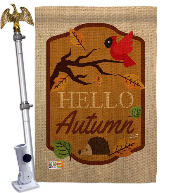 Hello Autumn - Harvest & Autumn Fall Vertical Impressions Decorative Flags HG137091 Made In USA - Image 13