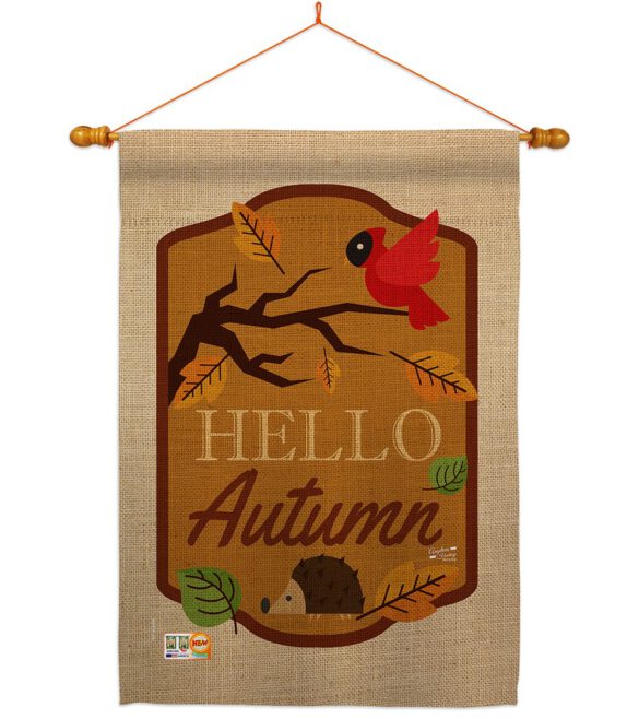 Hello Autumn - Harvest & Autumn Fall Vertical Impressions Decorative Flags HG137091 Made In USA - Image 14