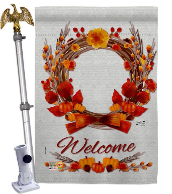 Harvest Wreath - Harvest & Autumn Fall Vertical Impressions Decorative Flags HG137111 Made In USA - Image 13