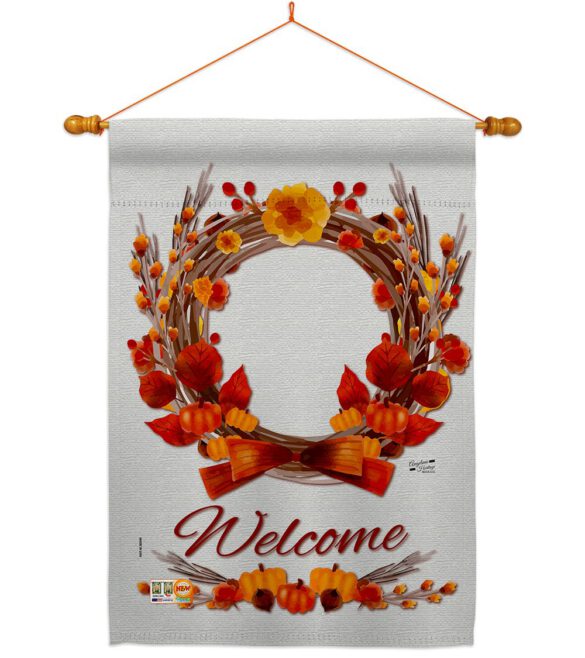 Harvest Wreath - Harvest & Autumn Fall Vertical Impressions Decorative Flags HG137111 Made In USA - Image 14