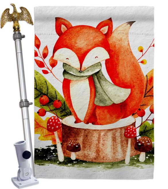 Autumn Fox - Harvest & Autumn Fall Vertical Impressions Decorative Flags HG137595 Made In USA - Image 12