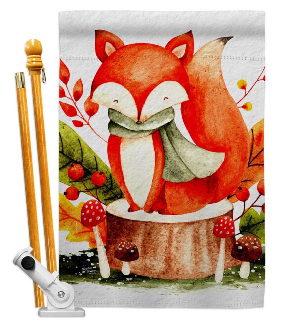 Autumn Fox - Harvest & Autumn Fall Vertical Impressions Decorative Flags HG137595 Made In USA - Image 6