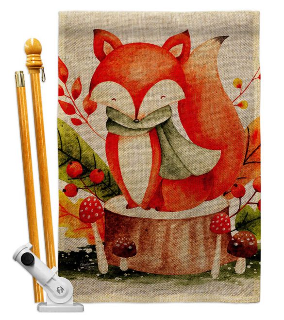 Autumn Fox - Harvest & Autumn Fall Vertical Impressions Decorative Flags HG137595 Made In USA - Image 18