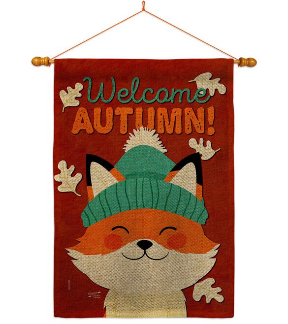 Autumn Foxy - Harvest & Autumn Fall Vertical Impressions Decorative Flags HG137608 Made In USA - Image 25