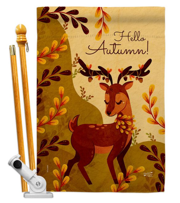 Autumn Deer - Harvest & Autumn Fall Vertical Impressions Decorative Flags HG137626 Made In USA - Image 6
