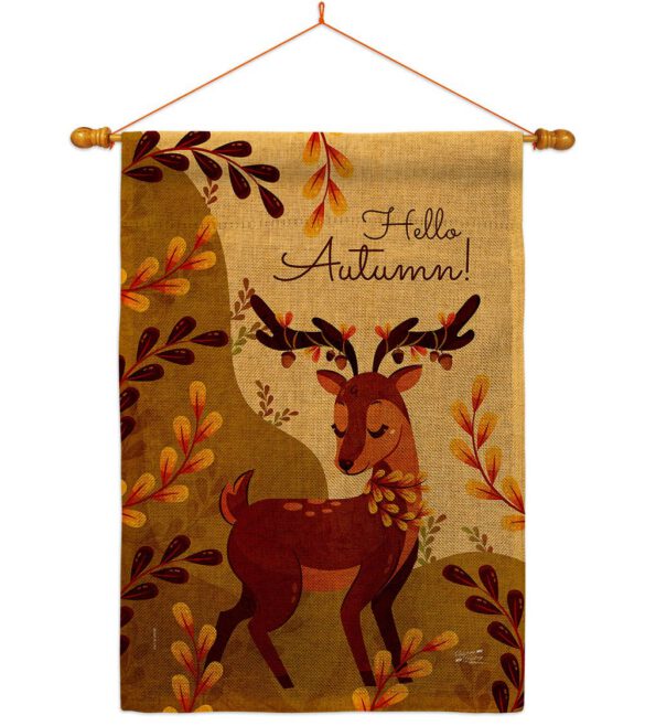 Autumn Deer - Harvest & Autumn Fall Vertical Impressions Decorative Flags HG137626 Made In USA - Image 25