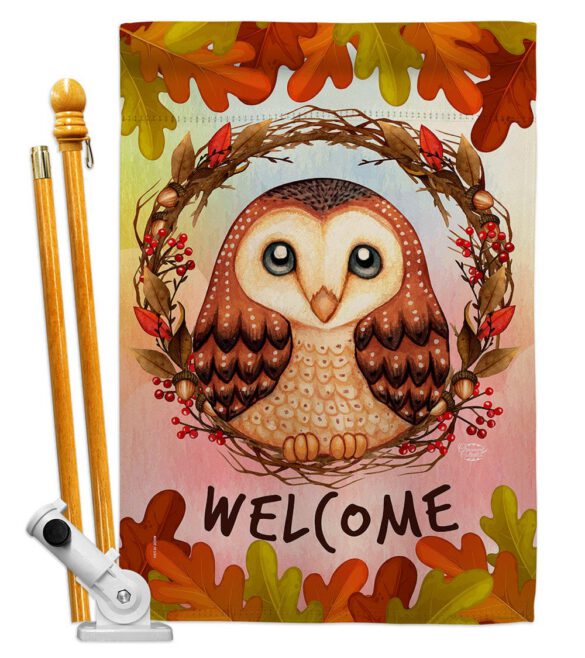 Autumn Owl - Harvest & Autumn Fall Vertical Impressions Decorative Flags HG192355 Made In USA - Image 6