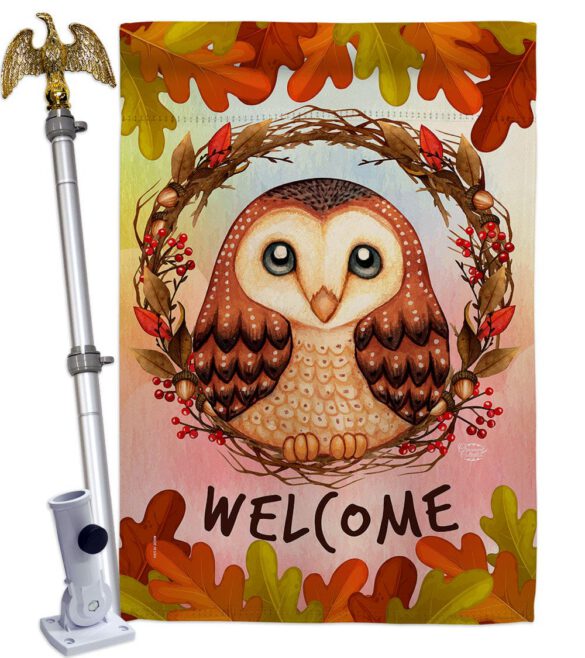 Autumn Owl - Harvest & Autumn Fall Vertical Impressions Decorative Flags HG192355 Made In USA - Image 10