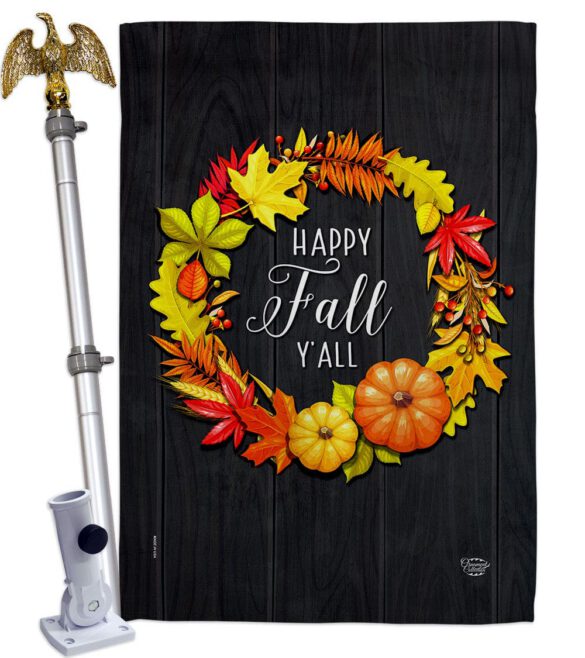 Fall Wreath - Harvest & Autumn Fall Vertical Impressions Decorative Flags HG192630 Made In USA - Image 9