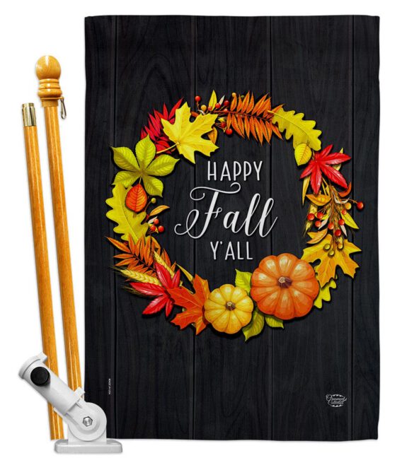 Fall Wreath - Harvest & Autumn Fall Vertical Impressions Decorative Flags HG192630 Made In USA - Image 5
