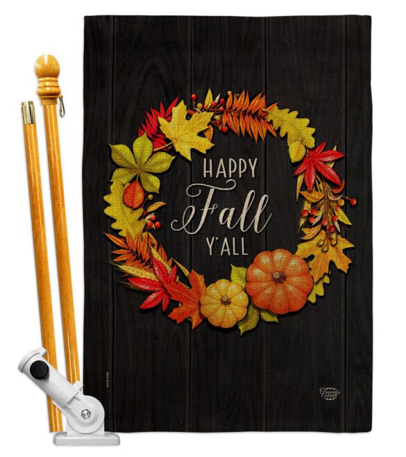 Fall Wreath - Harvest & Autumn Fall Vertical Impressions Decorative Flags HG192630 Made In USA - Image 15