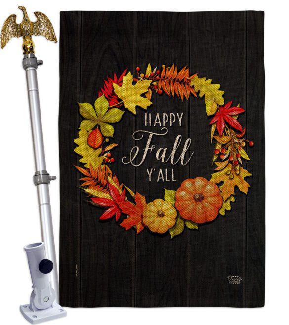 Fall Wreath - Harvest & Autumn Fall Vertical Impressions Decorative Flags HG192630 Made In USA - Image 19