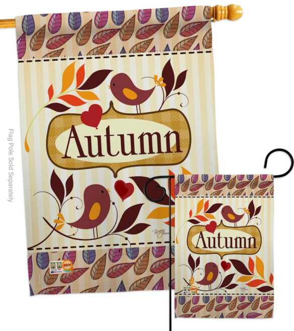 Birds Autumn - Harvest & Autumn Fall Vertical Impressions Decorative Flags HG113003 Made In USA - Image 3