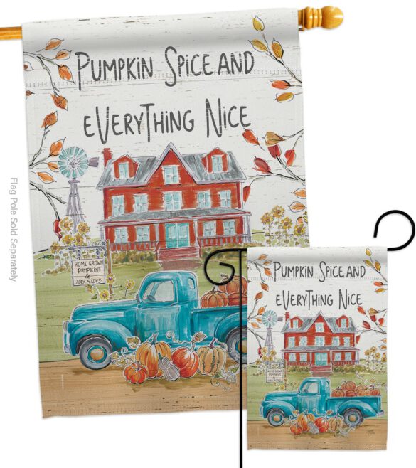 Fall Markets - Harvest & Autumn Fall Vertical Impressions Decorative Flags HG113093 Made In USA - Image 3