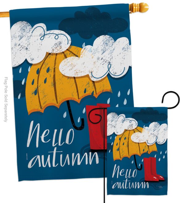 Hello Autumn - Harvest & Autumn Fall Vertical Impressions Decorative Flags HG113094 Made In USA - Image 3