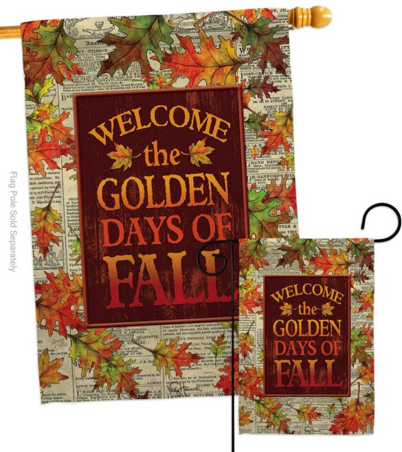 Golden Fall - Harvest & Autumn Fall Vertical Impressions Decorative Flags HG113101 Made In USA - Image 3