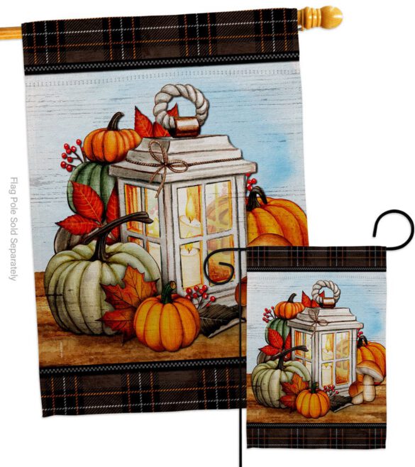 Fall Lantern - Harvest & Autumn Fall Vertical Impressions Decorative Flags HG113115 Made In USA - Image 3