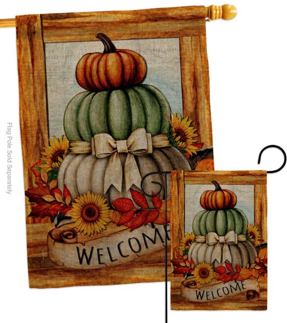 Fall Pumpkin Trio - Harvest & Autumn Fall Vertical Impressions Decorative Flags HG113116 Made In USA - Image 15