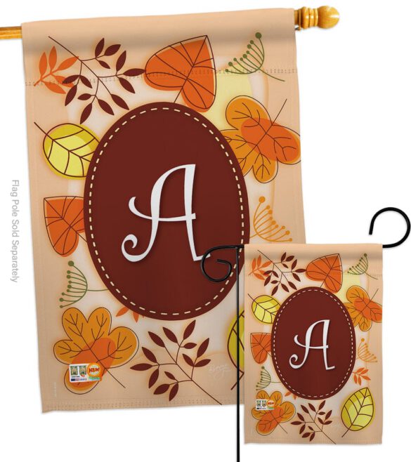 Autumn A Initial - Harvest & Autumn Fall Vertical Impressions Decorative Flags HG130027 Made In USA - Image 4