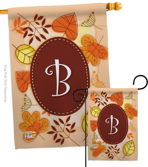 Autumn B Initial - Harvest & Autumn Fall Vertical Impressions Decorative Flags HG130028 Made In USA - Image 4