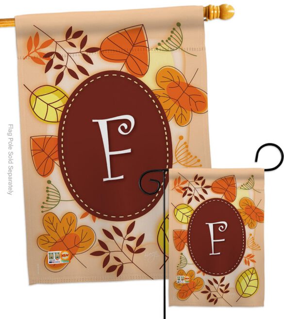Autumn F Initial - Harvest & Autumn Fall Vertical Impressions Decorative Flags HG130032 Made In USA - Image 4