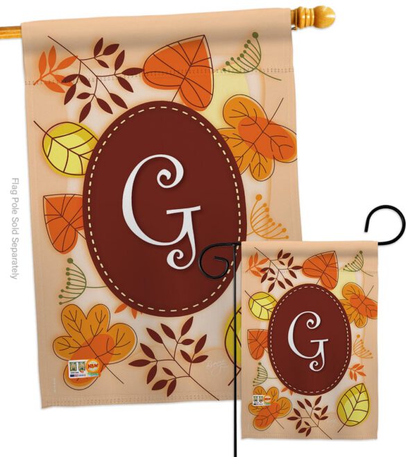 Autumn G Initial - Harvest & Autumn Fall Vertical Impressions Decorative Flags HG130033 Made In USA - Image 4