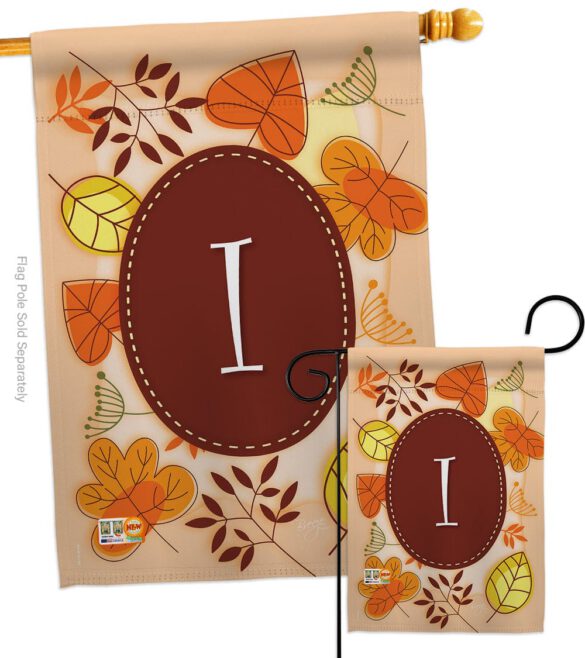 Autumn I Initial - Harvest & Autumn Fall Vertical Impressions Decorative Flags HG130035 Made In USA - Image 4