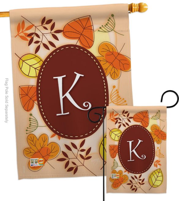 Autumn K Initial - Harvest & Autumn Fall Vertical Impressions Decorative Flags HG130037 Made In USA - Image 4